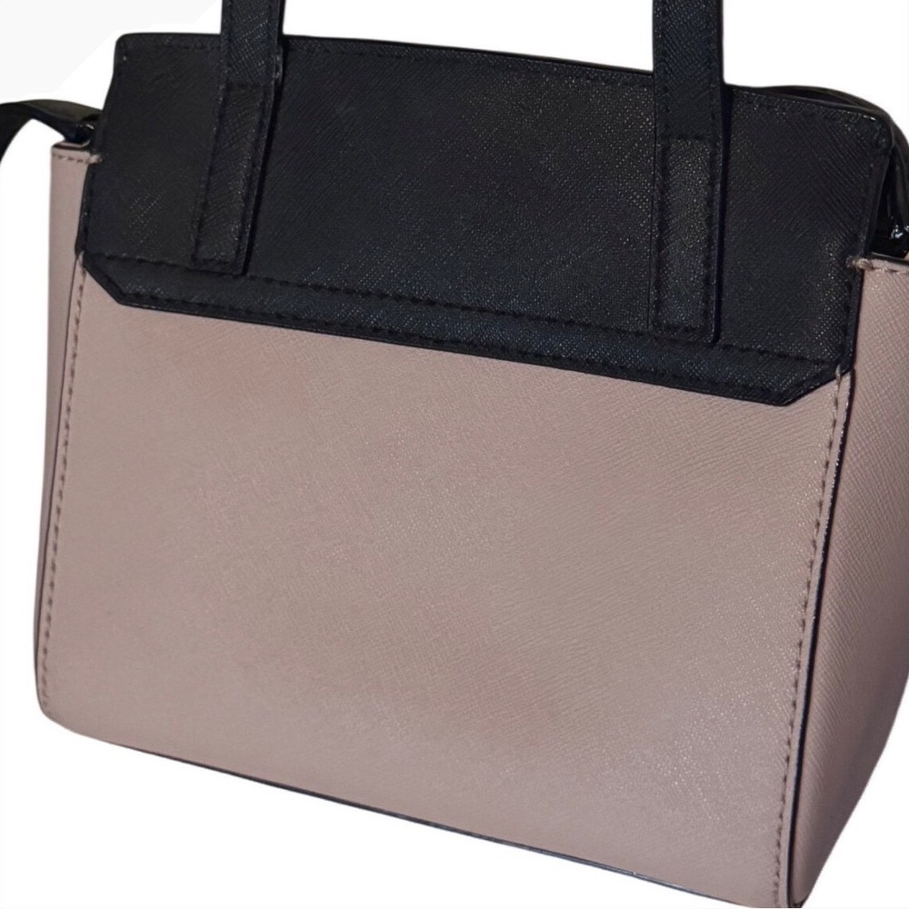 Kate Spade Laurel Mini Crossbody Leather Bi Tone Black Almondine Bag - Picture 9 of 11